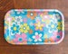 Retro Flowers Rolling Tray | Decorative Metal Tray with '70s Flower Pattern Design and Cute Floral Background 
