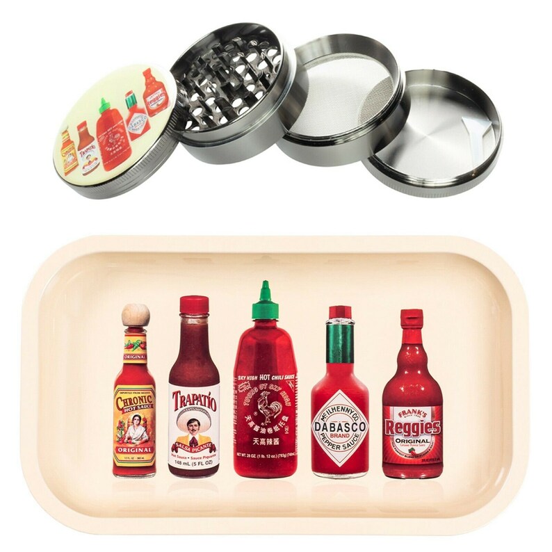 Hot Sauce Tray & Grinder Gift Set Includes Matching Rolling Etsy