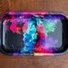 Rainbow Ink Rolling Tray | Beautiful Decorative Metal Tray with Colorful Design 
