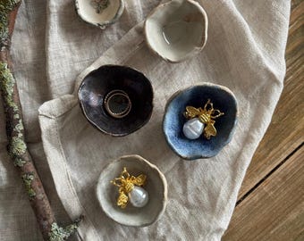 Heart ceramic handmade tray- jewellery dish -jewellery tray - stoneware jewellery ring holder