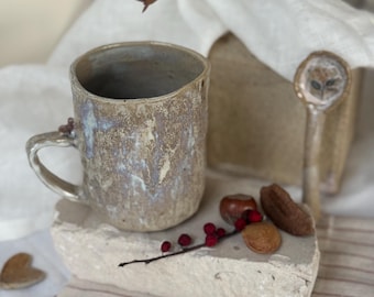 handmade ceramic stoneware coffee/tea mug- rustic and wabisabi design