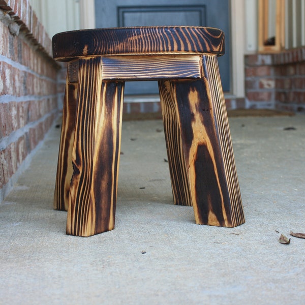 Sturdy Round Top Wood Stool, Riser, Modern, Contemporary, Reclaimed Wood top stool, Wood Sitting Stool, Foot Stool