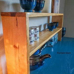 Wood Kitchen Counter Shelf,  Bathroom Counter Shelf, Shelf Display, Farmhouse Shelf, Wood Spice Rack, essential oil storage