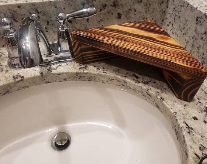 Handmade Wood Kitchen Riser, Sink Wood Corner Shelf, Soap Holder, Plant ...
