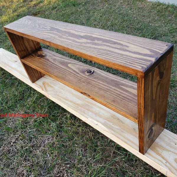 Wood Kitchen Counter Shelf,  Bathroom Counter Shelf, Shelf Display, Farmhouse Shelf, Wood Spice Rack, essential oil storage, Kitchen Storage
