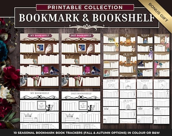 Printable Bookshelf Reading Tracker & Printable Bookmarks