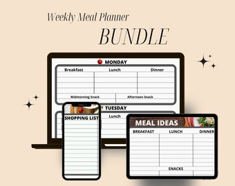 Simple *printable* Weekly Meal Planner and Grocery List - Etsy
