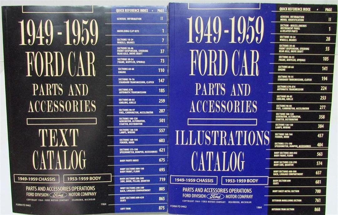 19491951195319561959 Ford Car Parts Book Manual Catalog Etsy