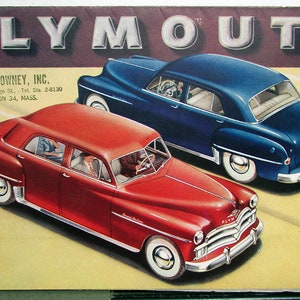 1950 Plymouth Dealer Color Brochure Folder Deluxe & Special DeLuxe Large Poster