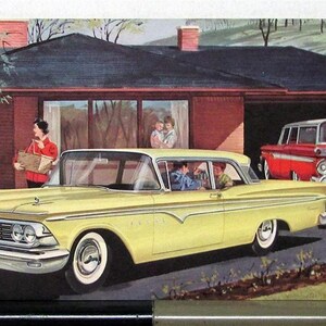 1959 Ford Edsel Ranger Sales Brochure Mailer Post Card Original