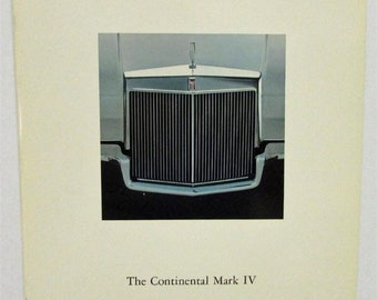 1972 Lincoln Continental Mark IV Glossy Cardstock Sales Brochure Oversized Orig