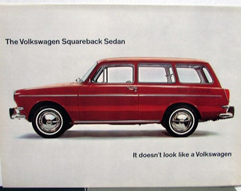 1966 Volkswagen Squareback Sedan Dealer Sales Brochure Folder Original VW