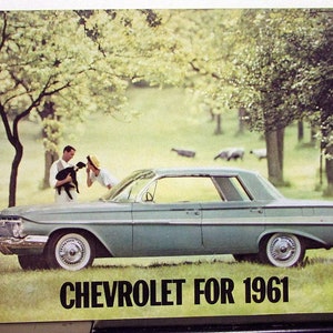 1961 Chevrolet Impala Belair Biscayne Wagons Corvair Corvette Sales Brochure