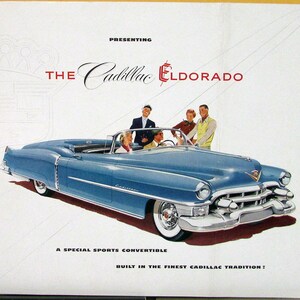 1953 Cadillac Eldorado Sports Convertible Dealer Sales Brochure Folder Original