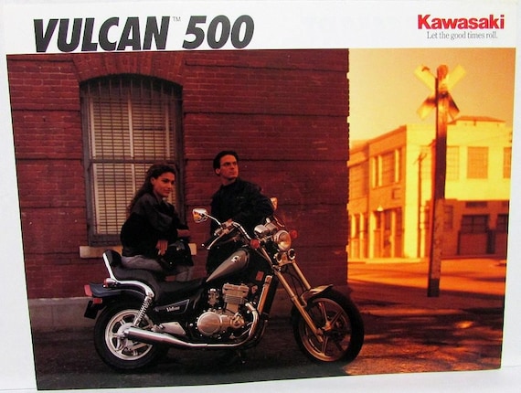 1992 Kawasaki Vulcan 500 Motorcycle Sales Brochure Data Sheet EN500 A3 Specs Etsy