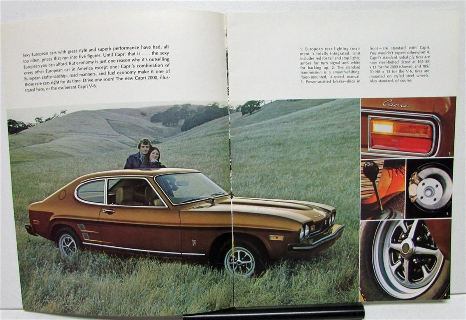 1974 Mercury Dealer Sales Brochure Capri 2000 & V6 Import Features