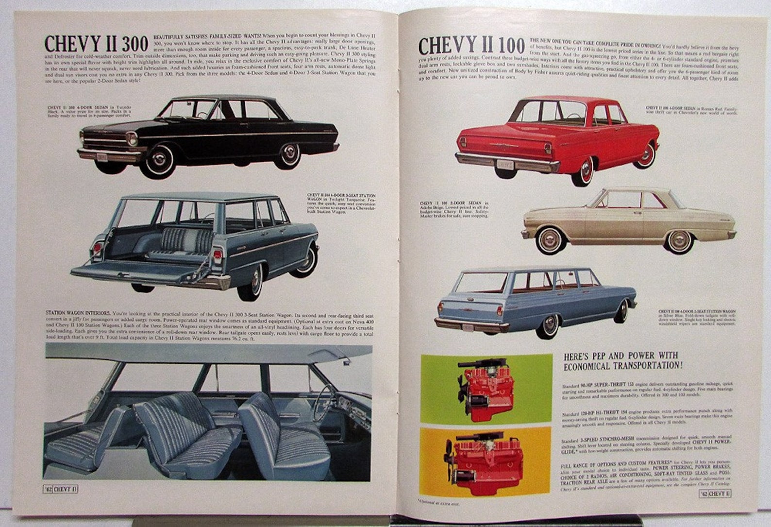 1962 Chevrolet Large Brochure Impala Belair Biscayne Chevy II Nova