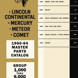 1960-1964 Lincoln Mercury Master Parts Book Catalog - 3 Volume Set