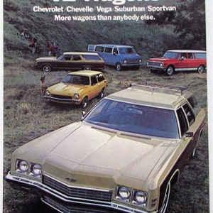 1972 Chevrolet Wagons Chevelle Vega Suburban Sportvan Sales Brochure Original