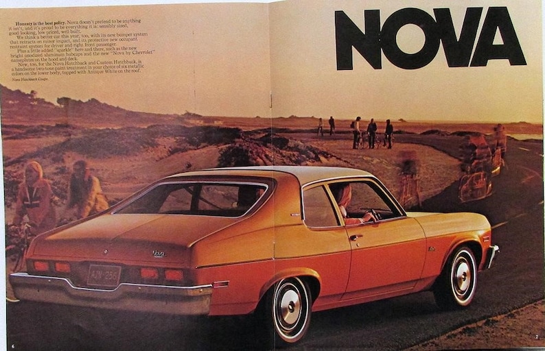1974 Chevrolet Nova Custom SS Sedan Coupe Sales Brochure Original Etsy