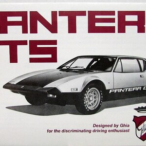 Carpeta del folleto de ventas del concesionario Pantera GTS de 1974 de Ghia Lincoln Mercury