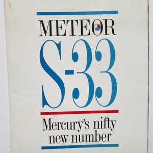 1962 Mercury Meteor S-33 Sales Brochure Features Options Folder