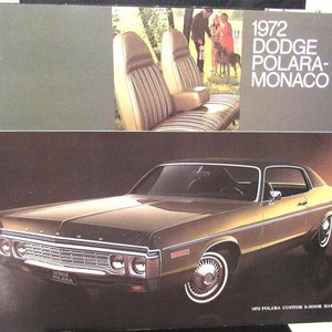 1972 Dodge Dealer Color Verkaufsbroschüre Folder Polara Monaco Original