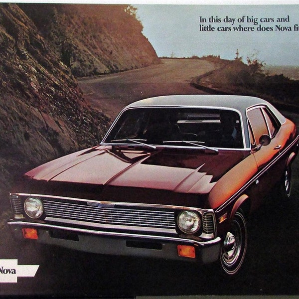 1971 Chevrolet Nova Coupe Sedan SS Color Sales Brochure Original