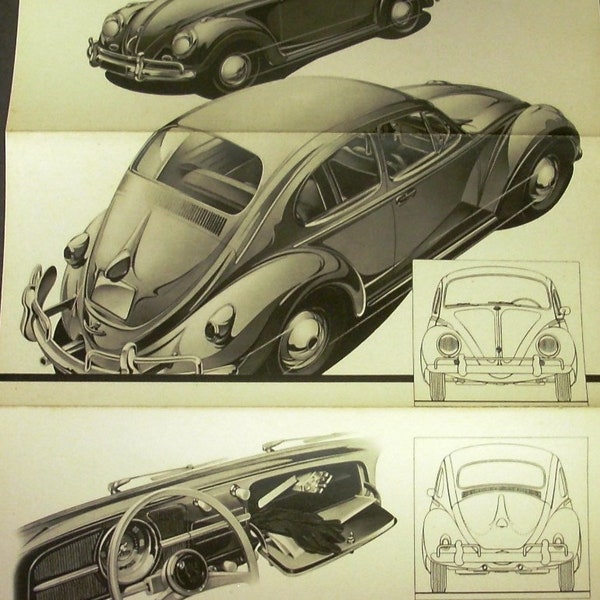 1958 Volkswagen VW Sales Brochure Dépliant Berline Standard De Luxe