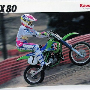1992 Kawasaki KX 80 Kinder Motorrad Broschüre Datenblatt Dirt Bike KX80-R2/T2