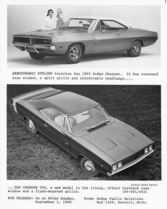 1969 Dodge Charger & Hemi 500 Press Photo 0045 - Etsy Australia