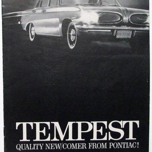 1961 Pontiac Tempest Quality New Comer From Pontiac Sales Brochure Original