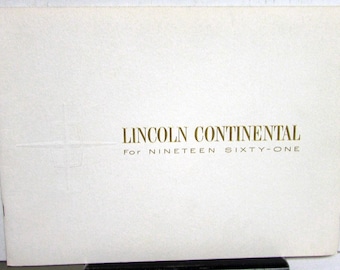1961 Lincoln Continental Sales Brochure Oversized Original