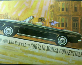 1962 Chevrolet Corvair Monza Convertible Spyder Sales Folder Original