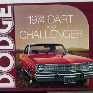 1974 Dodge Dart & Challenger Color Sales Folder Specs Equip Exterior Colors