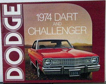 1974 Dodge Dart & Challenger Color Sales Folder Specs Equip Exterior Colors