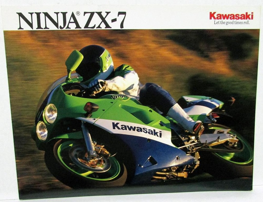 1990 Kawasaki Ninja ZX-7 Motorcycle Dealer Sales Brochure