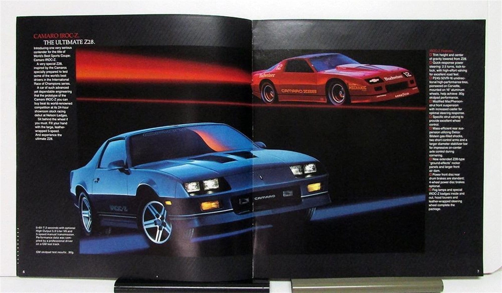 1985 Chevrolet Camaro Z28 IROC Z Sport Coupe Sales Brochure 1985 Chevrolet Camaro Z28 IROC Z Sport Coupe Sales Brochure