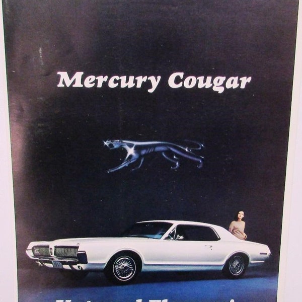 1967 Mercury Cougar 289 GT Sales Folder Oversized Original