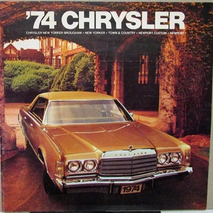 1974 Chrysler New Yorker Newport Town & Country Color Sales Brochure Original
