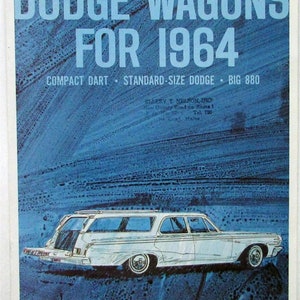 1964 Dodge Dart 440 330 880 Station Wagons Color Sales Brochure Original