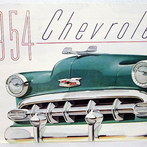 1954 Chevrolet Bel Air Two Ten One Fifty Convertible Color Sales Folder Original