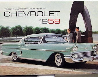 1958 Chevrolet Belair Biscayne Nomad Delray Color Sales Folder Original