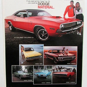 1970 Dodge Polara Charger Challenger Dart Coronet Scat Pack Sales Brochure Orig