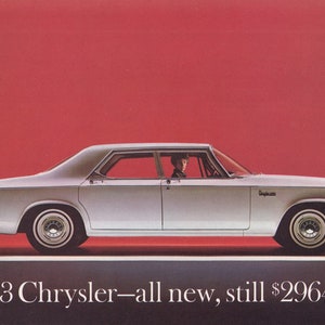 1963 Chrysler Newport 4 Door Sedan Original NOS Verkaufsbroschüre Postkarte