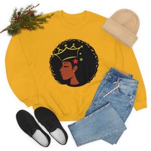 Afro women sweatshirt, Afro girl shirt, black women shirt,Unisex Heavy Blend Crewneck Sweatshirt