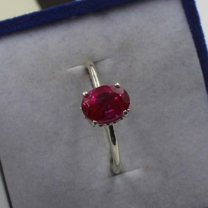 Ruby Ring Sterling Silver Ring Gemstone Engagement Ring For Women- Dainty Promise Ring July Birthstone Anniversary Birthday Gift For Her