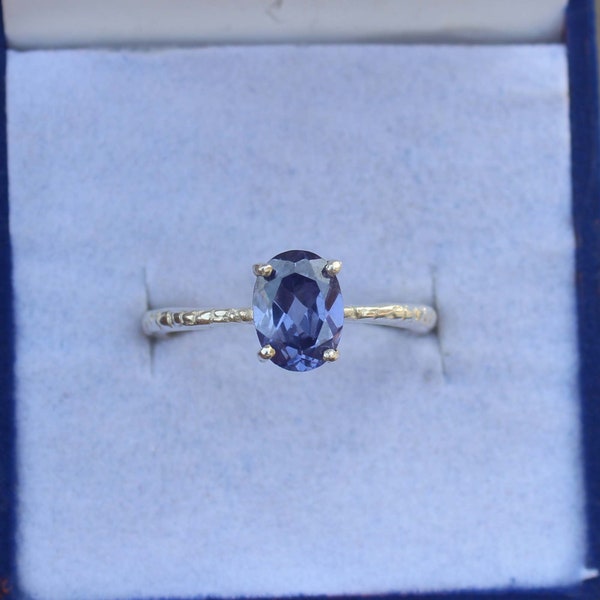 Vintage Tanzanite Ring- Sterling Silver Oval Cut Tanzanite Ring Engagement Ring For Women-Promise Ring- December Birthstone Anniversary Gift