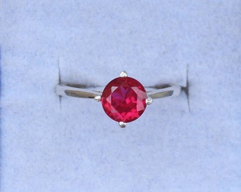 Anillo de rubí, anillo de plata de ley sólida 925, anillo de plata hecho a mano, anillo para mujer, anillo de boda, anillo de rubí ovalado, anillo de piedra redonda roja