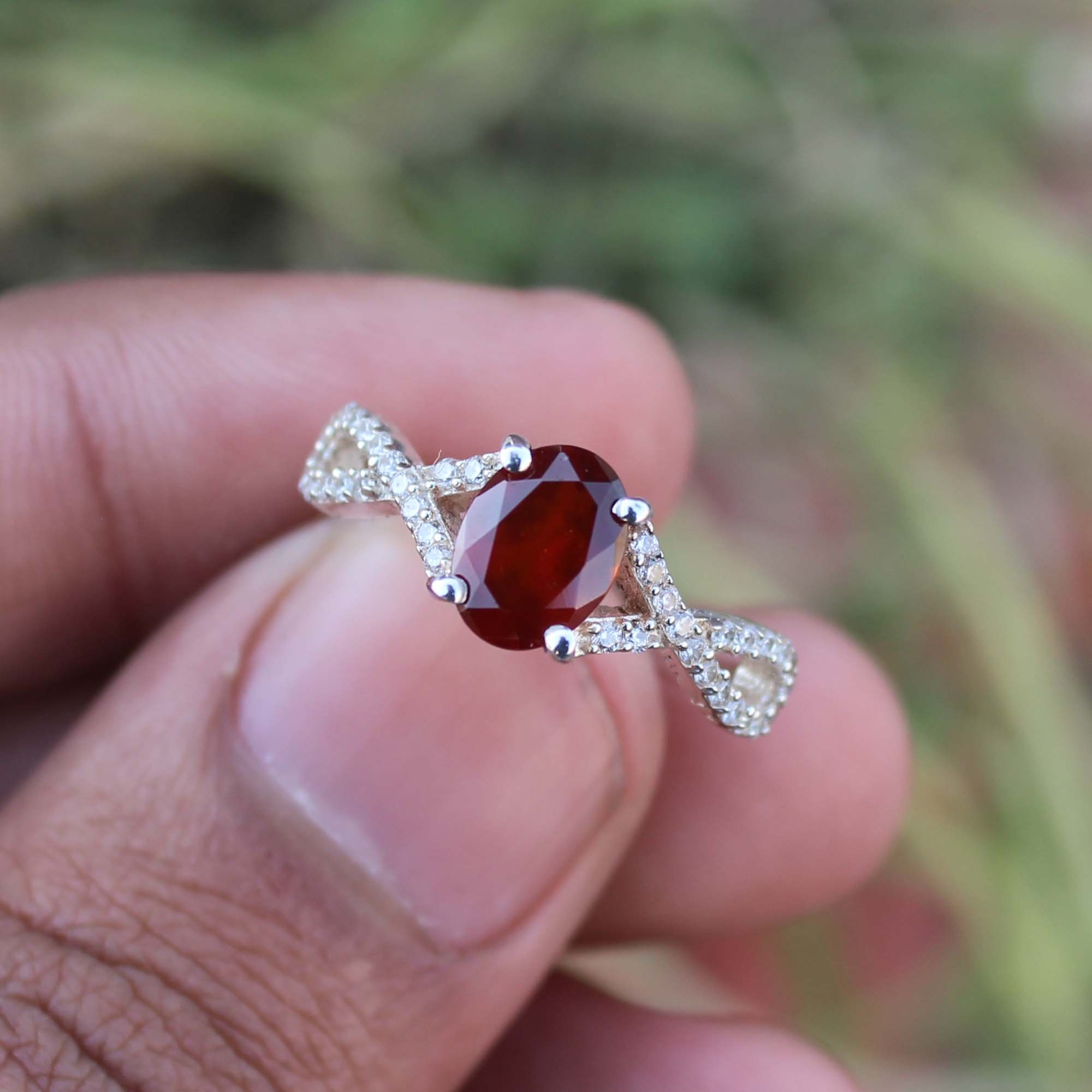Buy CEYLONMINE GOMED RING NATURAL Hessonite gomed Stone Brass Garnet Gold  Plated Ring Online at Best Prices in India - JioMart.